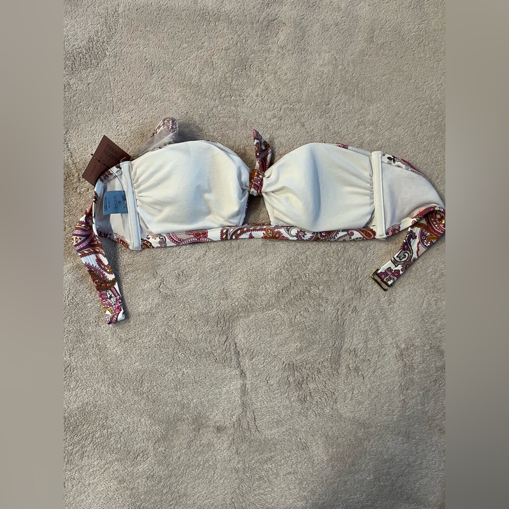 Shade & Shore Women’s Strapless Bandeau Bikini Top Large (12-14) NWT Paisley - Picture 5 of 9